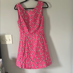 Pink Patterned Sleeveless Dress